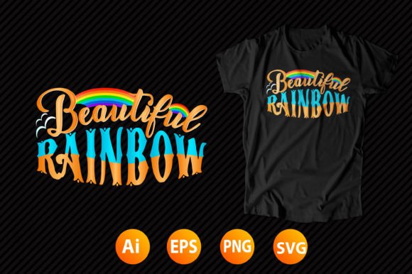 Beautiful Rainbow T-Shirt Design 12 Graphics