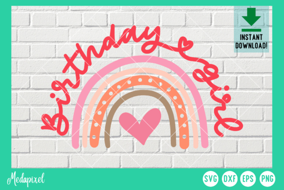 Birthday Girl Rainbow Pastel Svg for T-Shirt Designs