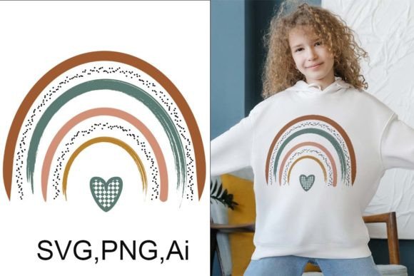 Boho Rainbow SVG PNG Ai Graphics