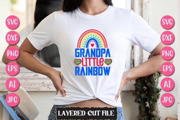 Grandpa Little Rainbow Graphics for T-Shirt Designs