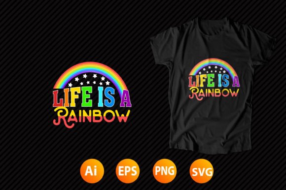 Graphic Design Asset: Rainbow T-shirt Design 38