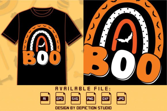 Happy Halloween Rainbow Boo T Shirt SVG Graphics