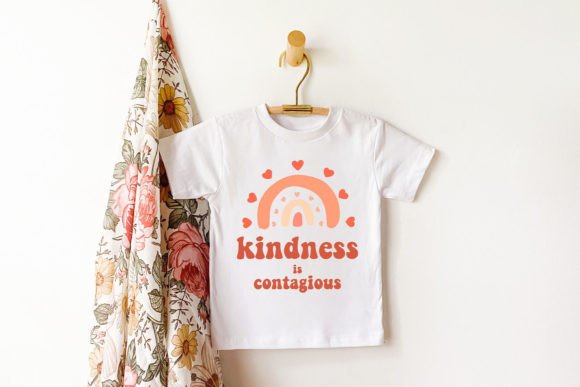 Kindness is Contagious Retro Rainbow Svg Graphics