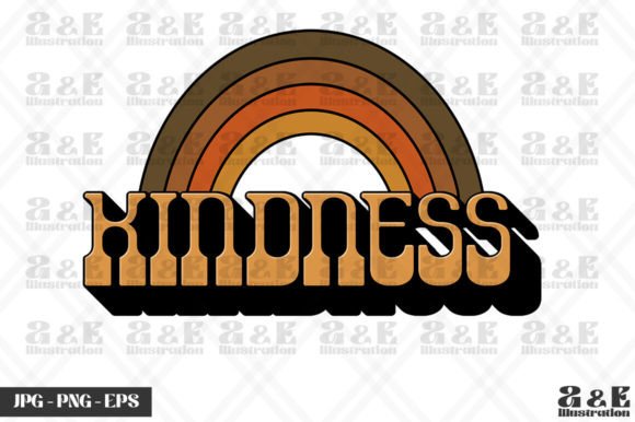 Kindness Retro Rainbow Teacher Graphics
