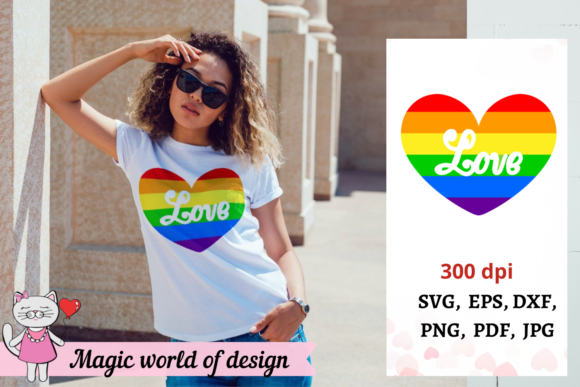 LGBT Rainbow Stripe Heart Gay Pride Svg Graphics