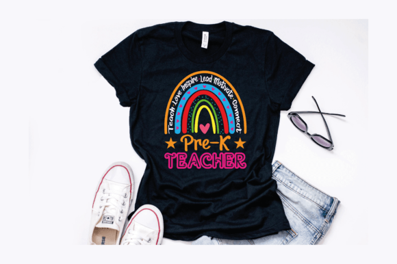 Pre-K Teacher Leopard Rainbow Design Graphics