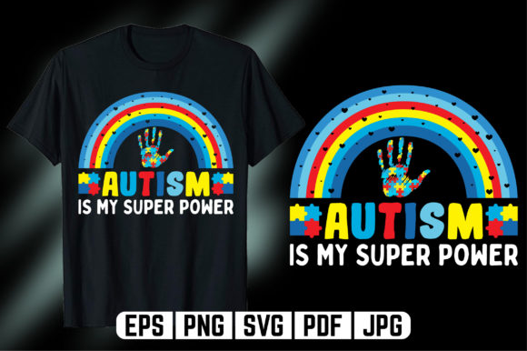 Rainbow Autism Awareness T-Shirt Design Graphics