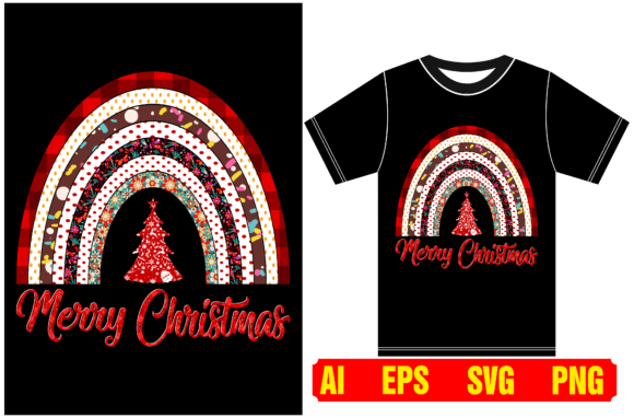 Rainbow Christmas Shirt. Merry Christmas Graphics