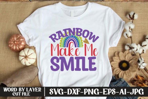 Rainbow Make Me Smile SVG CUT FILE