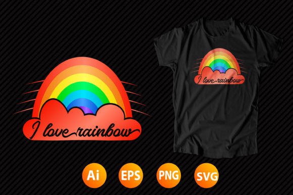 Rainbow T-shirt Design 15: Graphics & T-Shirt Designs