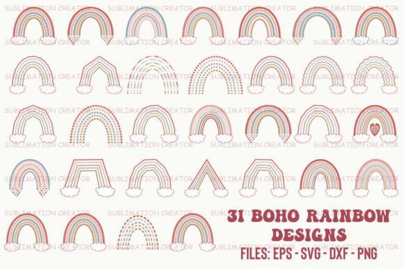 Retro Boho Rainbow Sublimation Bundle