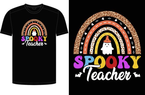 Spooky Teacher Rainbow Shirt Graphics and T-Shirt Designs