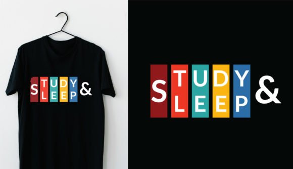 Study and Sleep Rainbow Color T-shirt