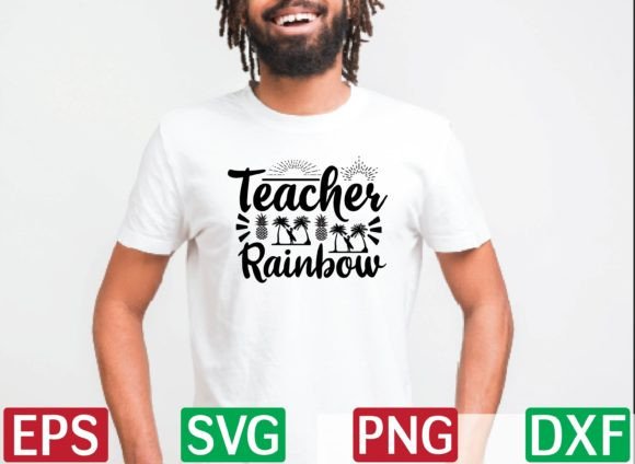 Teacher Rainbow Svg Design Graphics
