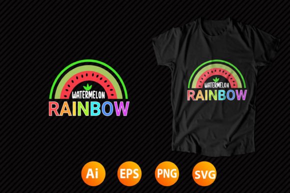 Watermelon Rainbow T-Shirt Design